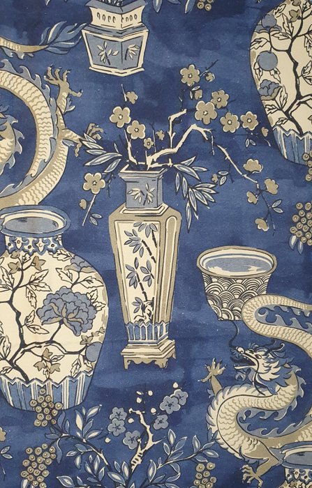 Exclusive Japanese blue fabric- 300x280cm- Kyoto - Cotton - 21st century