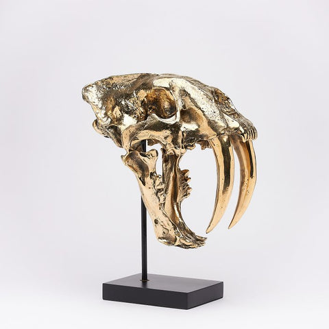 Jake Richmond - Sculpture of a Skull of a Sabre-Toothed Tiger / Scale 1:1 - Bronze