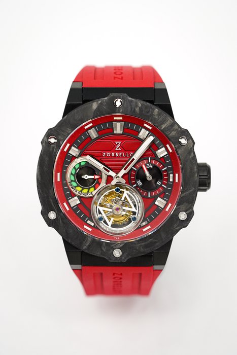 Zorbello - T3 Tourbillon Red Super-LuminovaÂ® Tritium + Free Watch Winder - ZBAD002 + FREE SHIPPING - Men - 2011-present