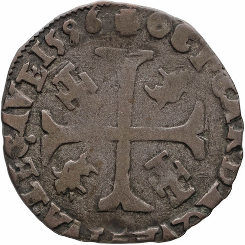 1596 Douzain Clement VIII Comtat Venaissin Papal States Coin