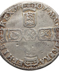 1701 Sixpence William III Coin UK Silver 3rd bust