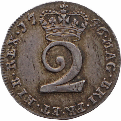 1746 2 Pence George II UK Coin Maundy Coinage