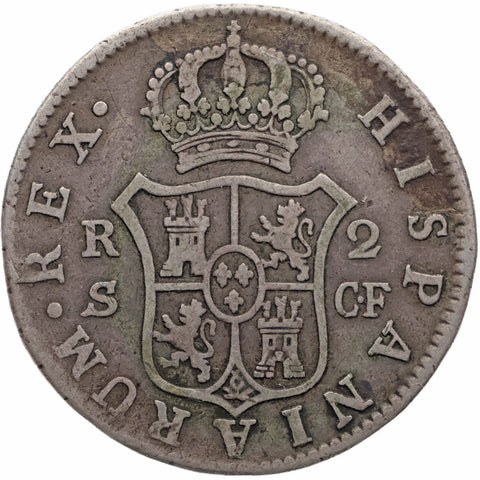 1773 SCR 2 Reales Spain Coin Charles III Silver Seville Mint