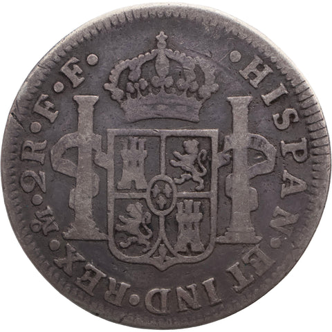 1783 FF 2 Reales Mexico Coin Charles III Silver