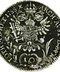 1788 B Austria Hungary Holy Roman Emperor Josef II silver 10 Kreuzer coin