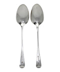 1802 Antique George III Era Large Pair Solid Silver Berry Serving Spoons with Case Silversmith George Wintle London Hallmarks