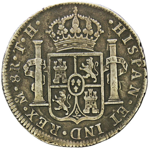 1807 TH Mexico Spain Charles IV silver 8 reales coin