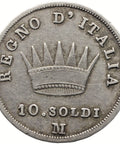 1808 10 Soldi Napoleon I Coin Kingdom of Italy Silver