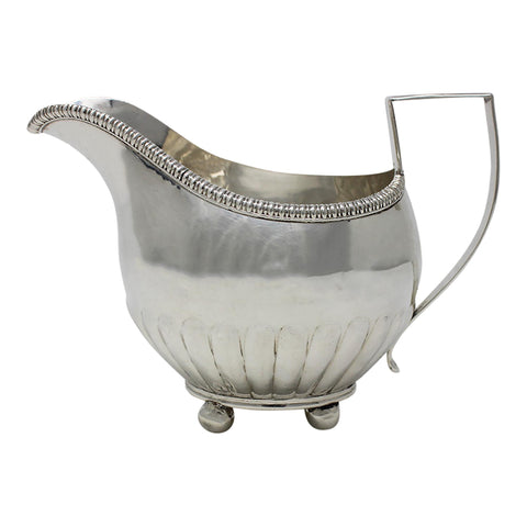 1808 Antique George III Era Large Sterling Silver Cream Jug Silversmith Thomas Watson Sheffield Hallmarks