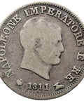 1811 10 Soldi Napoleon I Coin Kingdom of Italy Silver