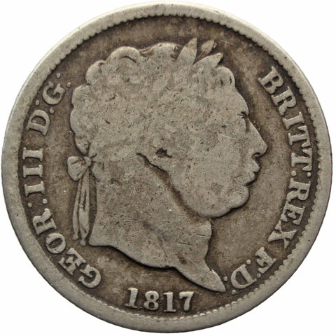 1817 Shilling George III United Kingdom Silver Coin