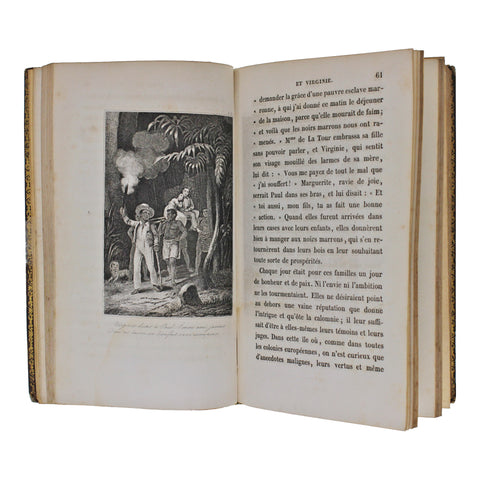 1846 Antique Book Paul et Virginie - La chaumière indienne  J.H. Bernardin de Saint Pierre Sixth edition