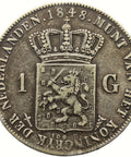 1848 1 Gulden Netherlands Coin William II Silver