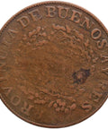 1853 Buenos Aires 2 Reales Argentina Coin