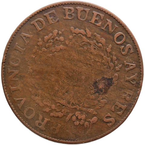 1853 Buenos Aires 2 Reales Argentina Coin