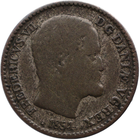 1854 FF 4 Skilling Rigsmønt Frederik VII Denmark Coin