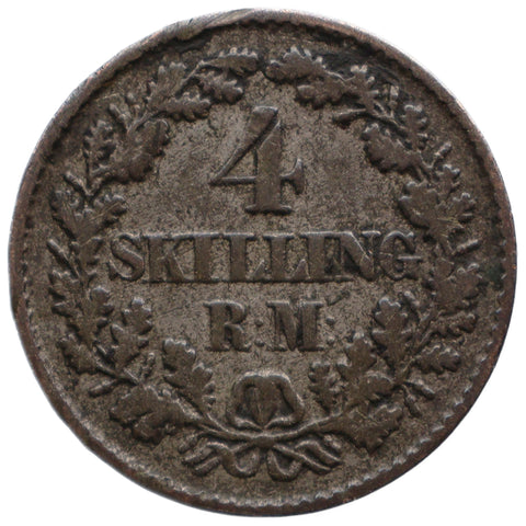 1854 FF 4 Skilling Rigsmønt Frederik VII Denmark Coin