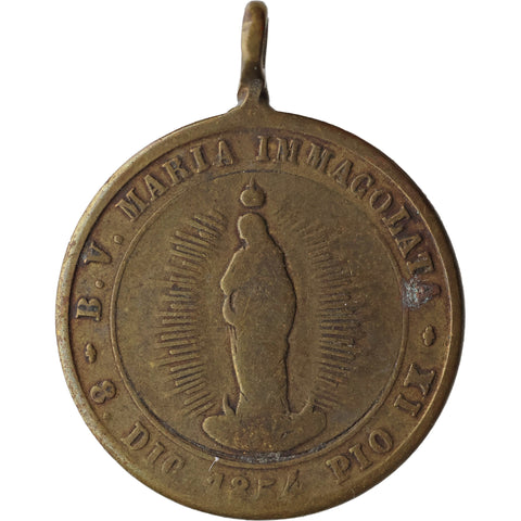 1854 Papal Medal Pope Leo XIII & Virgin Mary