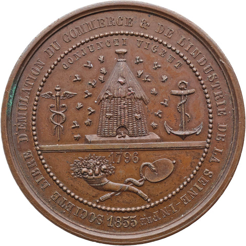 1855 France Medal - Société Libre d'Émulation du Commerce & de l'Industrie de la Seine-Inférieure