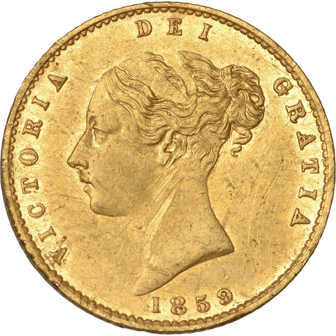 1859 Half Sovereign Victoria Gold Coin 1st portrait