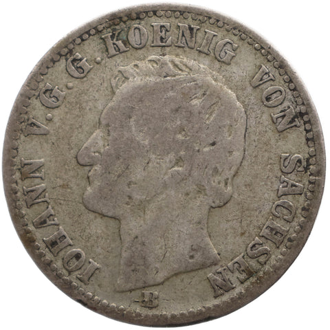 1860 B ⅙ Thaler Kingdom of Saxony Coin John I