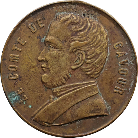 1861 Camille Benso, Count of Cavour Italy Commemorative Medal