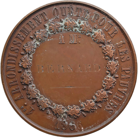 1866 Charity Medal – 1st Arrondissement of Paris France