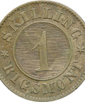 1867 Denmark 1 Skilling Rigsmont Christian IX Coin