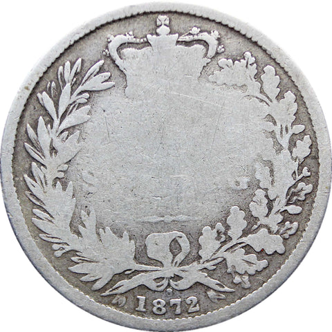 1872 Shilling Victoria Silver Great Britain Coin