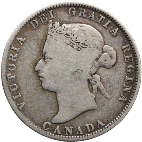 1874 Canada 25 Cents Victoria Coin Silver