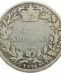 1875 Shilling Queen Victoria Coin Silver Great Britain