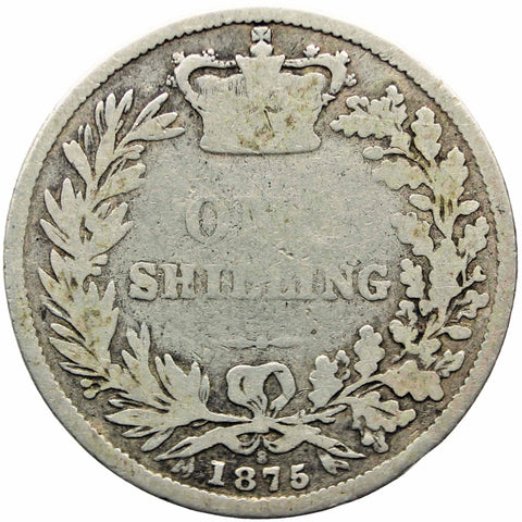 1875 Shilling Queen Victoria Coin Silver Great Britain