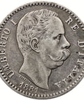 1881 R 2 Lire Italy Coin Umberto I Silver