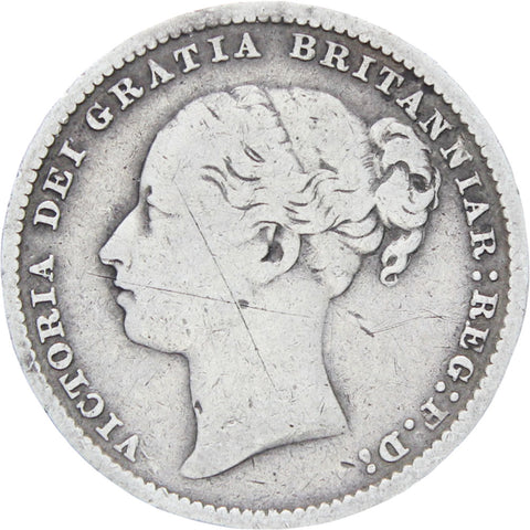 1884 Great Britain Victoria Silver Shilling Coin