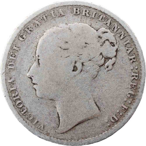 1887 Great Britain Victoria Silver Shilling Coin