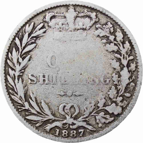 1887 Great Britain Victoria Silver Shilling Coin