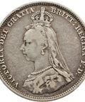 1887 Shilling Queen Victoria Great Britain Silver Coin