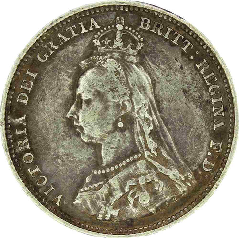 1887 Shilling Victoria Queen of Great Britain Silver Coin