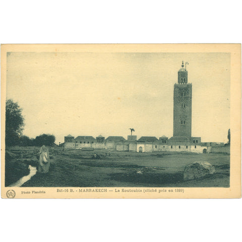 1889 Marrakech, Morocco La Koutoubia Postcard