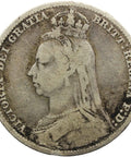 1889 Shilling Victoria Coin Great Britain Silver