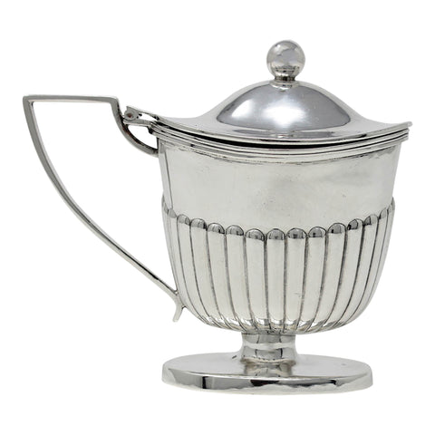 1894 Antique Victorian Era Sterling Silver Mustard Pot Silversmiths Hilliard & Thomason Birmingham Hallmarks