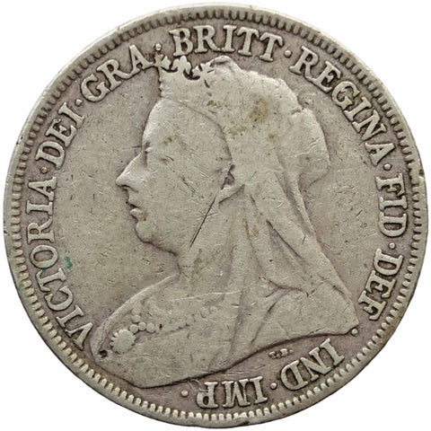 1894 Shilling Queen Victoria Great Britain Silver Coin