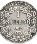 1894 ZAR South Africa Paul Kruger silver one shilling coin