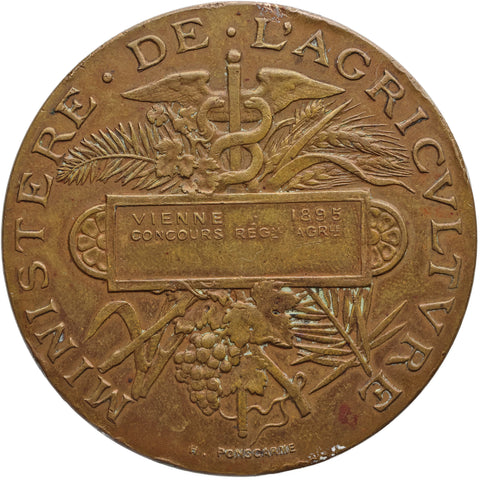 1895 French Agriculture Medal Hubert Ponscarme