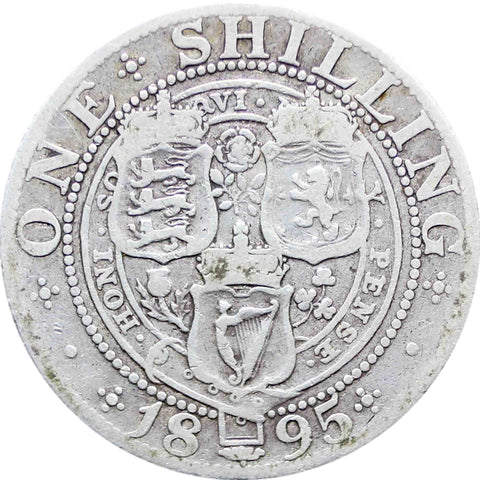 1895 Shilling Queen Victoria Great Britain Silver Coin