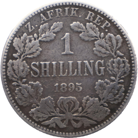 1895 South Africa 1 Shilling Coin Paul Kruger