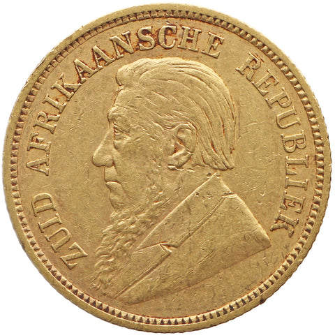 1896 Half Pond South Africa Gold Johannes Paulus Kruger Coin