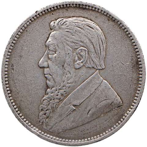 1897 2 Shilling South Africa Coin ZAR Paul Kruger Silver