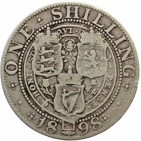 1898 Shilling Queen Victoria Great Britain Silver Coin