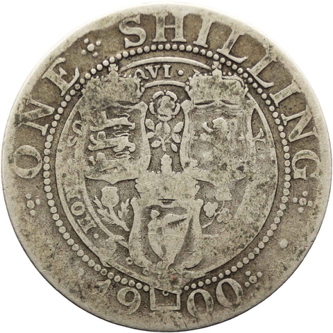 1900 Shilling Queen Victoria Great Britain Silver Coin